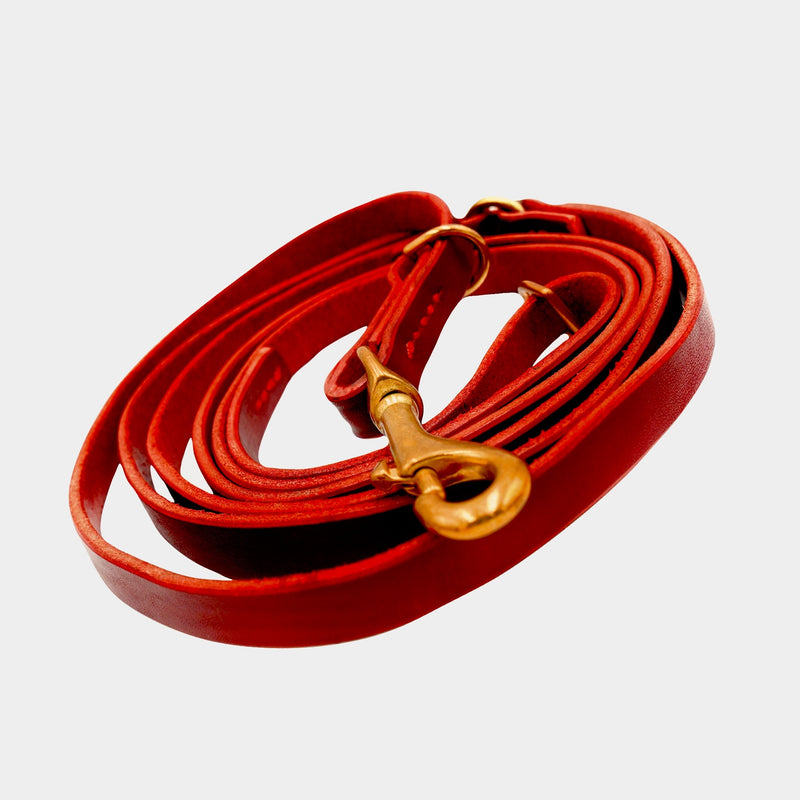 Chilli Red Premium Tuscan Leather Leash