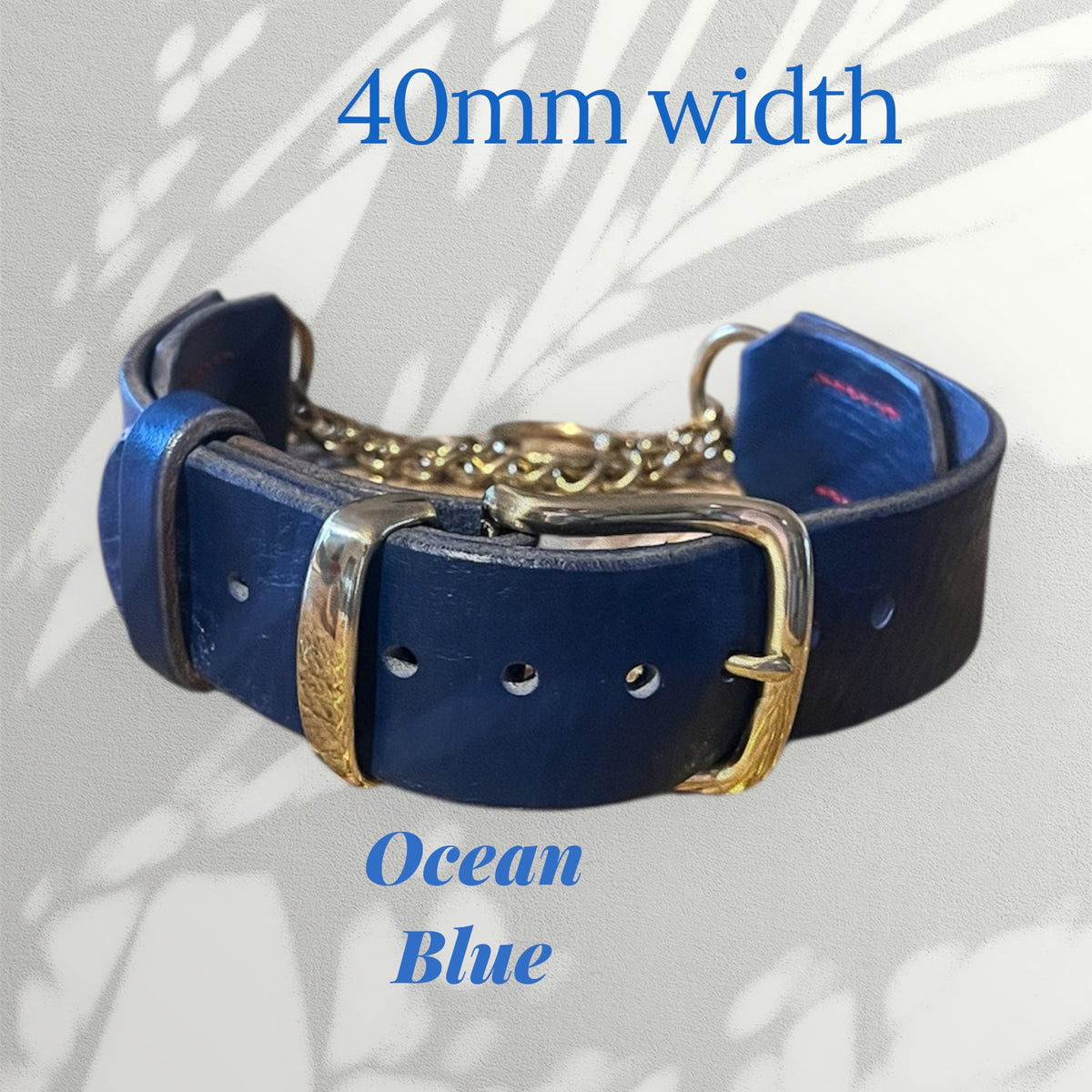 Regal Blue Tuscan Leather Martingale Collar
