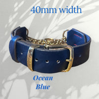 Regal Blue Tuscan Leather Martingale Collar