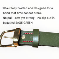Sage Green Tuscan Leather Martingale Collar