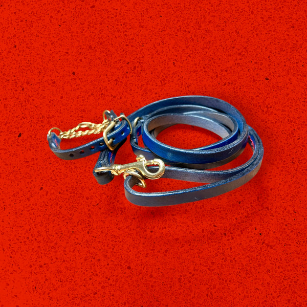 Regal Blue Premium Tuscan Leather Leash