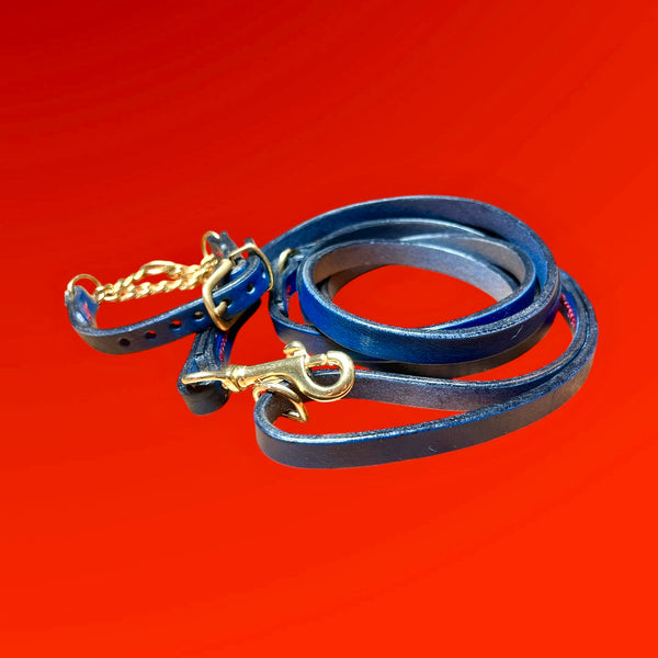 Regal Blue Premium Tuscan Leather Leash
