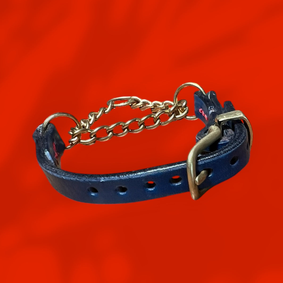 Regal Blue Tuscan Leather Martingale Collar