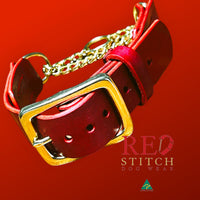 Chilli Red Tuscan Leather Martingale Collar