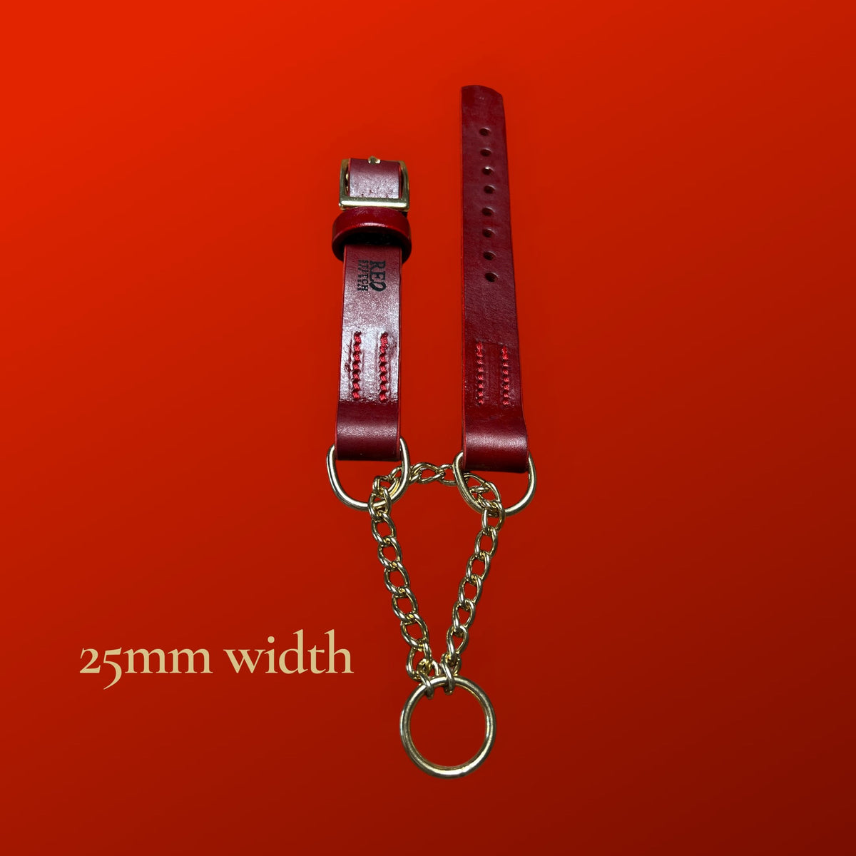 Chilli Red Tuscan Leather Martingale Collar