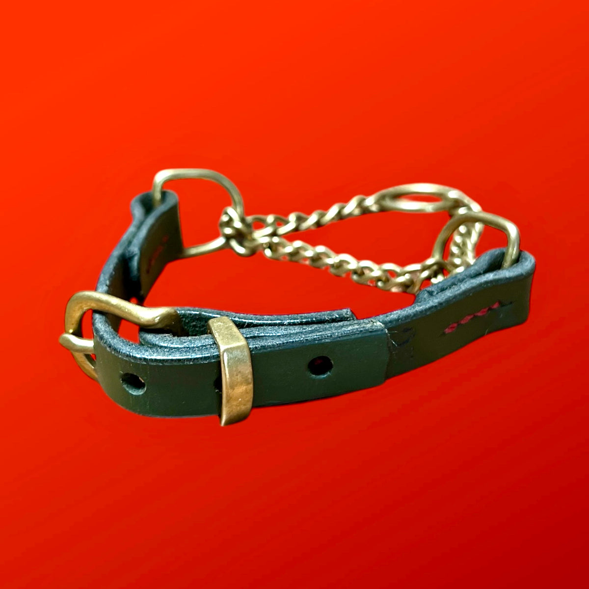 Sage Green Tuscan Leather Martingale Collar