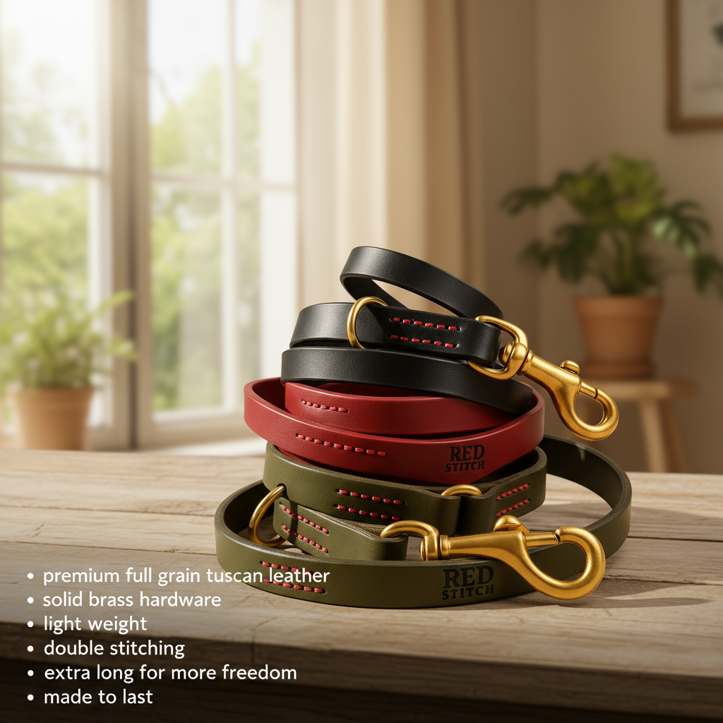Sage Green Premium Full Grain Australian Leather Leash
